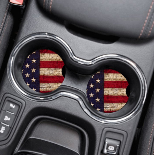Car Cup Holder Coasters - American Flag