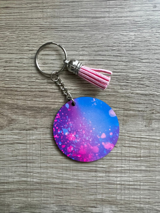 Paint Splat Keychain - Pink, Purple & Blue