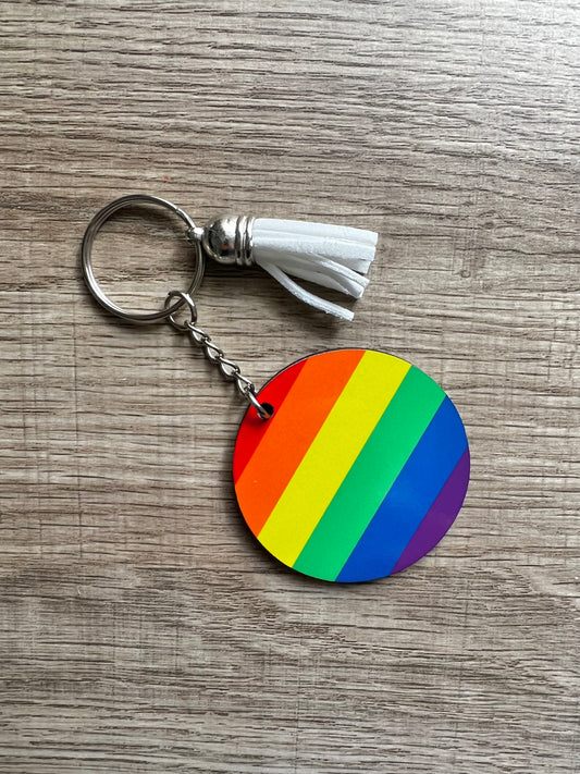 LGBTQIA+ Pride Rainbow Flag Keychain