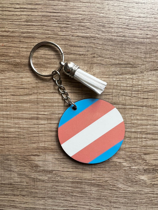 Transgender Pride Flag Keychain