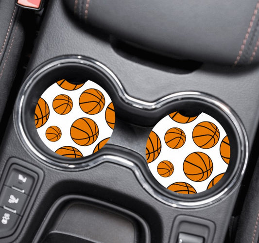 Car Cup Holder Coasters - Basketballs