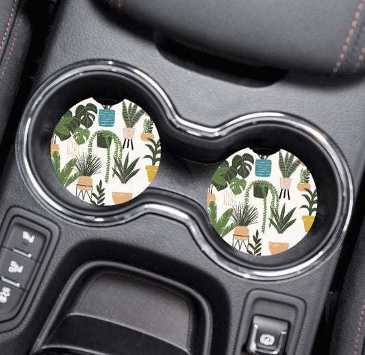 Car Cup Holder Coasters - Houseplants