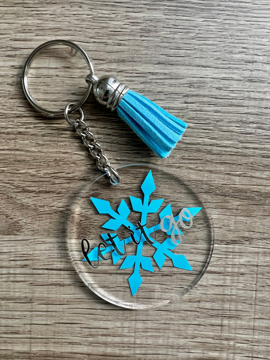 "Let it Go" Snowflake Keychain
