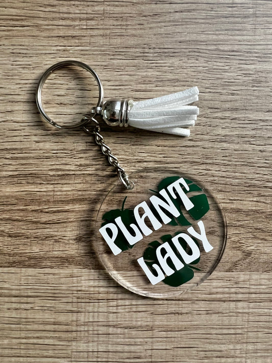 "Plant Lady" Keychain - Retro Style