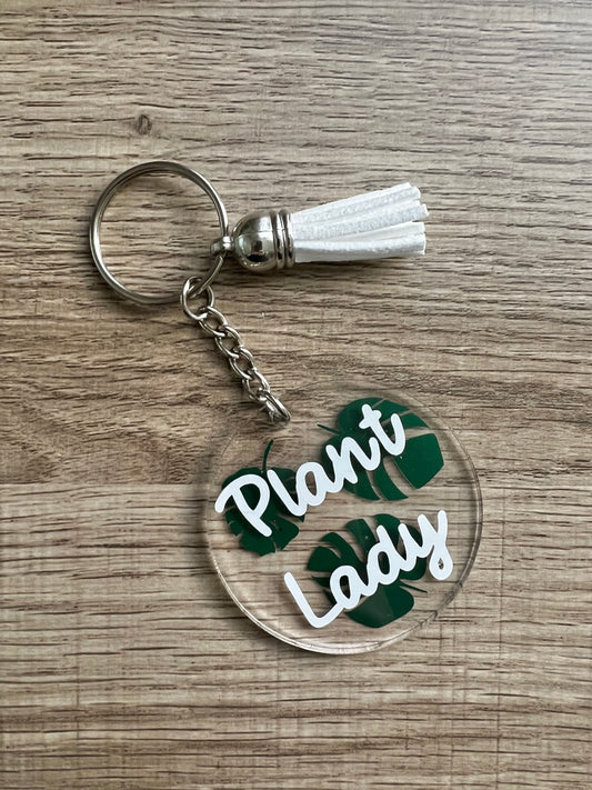 "Plant Lady" Keychain - Modern Style