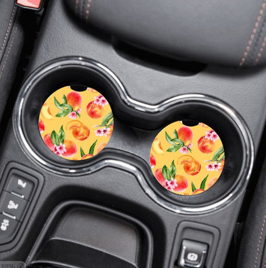 Car Cup Holder Coasters - Peaches